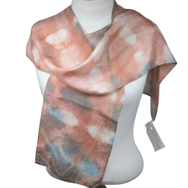 Hand-dyed Shibori Silk Scarf - St. John's Wort